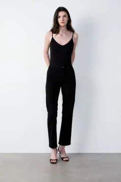ETAM Básicas|Tops Sin Mangas|Top de mezcla de algodón con tirantes finos NEGRO