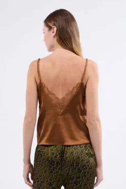 ETAM Partes De Arriba De Pijama|Top de satén BRONCE