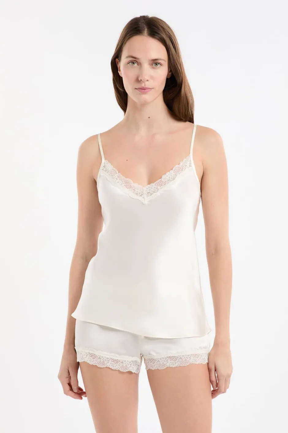 ETAM Pijamas De Seda|Partes De Arriba De Pijama|Top de seda PERLA