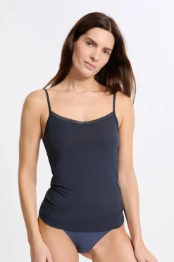 ETAM Colección Térmica|Pijamas Esenciales|Top de tejido térmico AZUL NOCHE