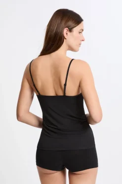 ETAM Colección Térmica|Pijamas Esenciales|Top de tejido térmico NEGRO