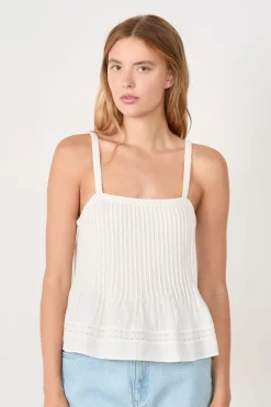 ETAM Tops Sin Mangas|Top de tirantes de algodón ECRU