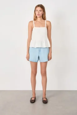 ETAM Tops Sin Mangas|Top de tirantes de algodón ECRU