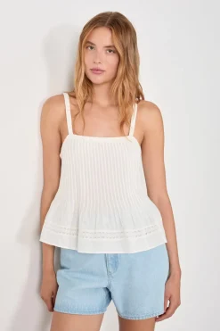 ETAM Tops Sin Mangas|Top de tirantes de algodón ECRU