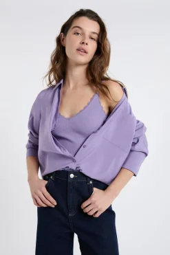 ETAM Cuello En V|Tops Sin Mangas|Top interior de algodón acanalado parma
