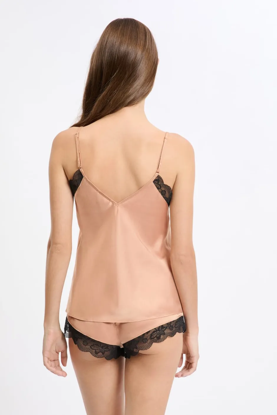ETAM Partes De Arriba De Pijama|Top satinado con detalles de encaje ARENA