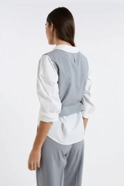 ETAM Cuello Redondo|De Rayas|Top sin mangas a rayas GRIS