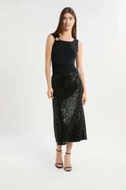 ETAM Camisetas|Top sin mangas con anilla NEGRO