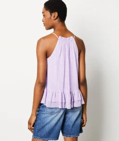 ETAM Cuello Redondo|Estampadas|Top sin tirantes IMP FD MAUVE.