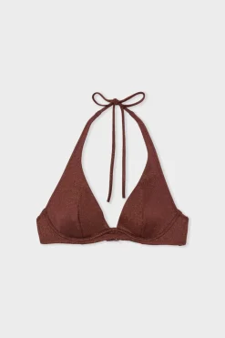 ETAM Con Aro|Triángulo con aros top de bikini CHOCOLATE