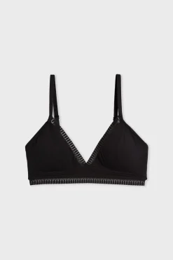 ETAM Triángulo|Sin Aro|Triángulo sin aros, almohadillas de algodón extraíbles NEGRO