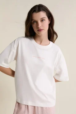 ETAM Los Pijamas Más Responsables|Partes De Arriba De Pijama|T-shirt de pyjama manches courtes en coton ECRU