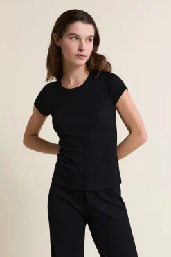 ETAM Los Pijamas Más Responsables|Pijamas Esenciales|T-shirt de pyjama manches courtes avec coton NOIR