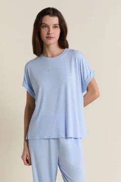 ETAM Los Pijamas Más Responsables|Partes De Arriba De Pijama|T-shirt de pyjama manches courtes BLEU AZUR