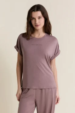 ETAM Partes De Arriba De Pijama|Los Pijamas Más Responsables|T-shirt de pyjama manches courtes TAUPE