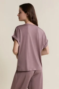 ETAM Partes De Arriba De Pijama|Los Pijamas Más Responsables|T-shirt de pyjama manches courtes TAUPE