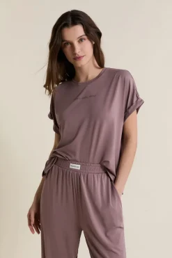 ETAM Partes De Arriba De Pijama|Los Pijamas Más Responsables|T-shirt de pyjama manches courtes TAUPE