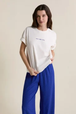 ETAM Los Pijamas Más Responsables|Partes De Arriba De Pijama|T-shirt de pyjama manches courtes en coton BLEU ROYAL