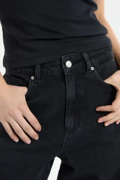 ETAM Jeans|Mom Jeans|Vaqueros anchos de algodón NEGRO