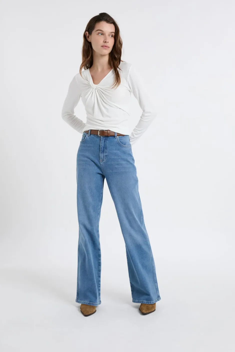 ETAM Corte Ancho|Jeans|Vaqueros rectos de algodón AZUL