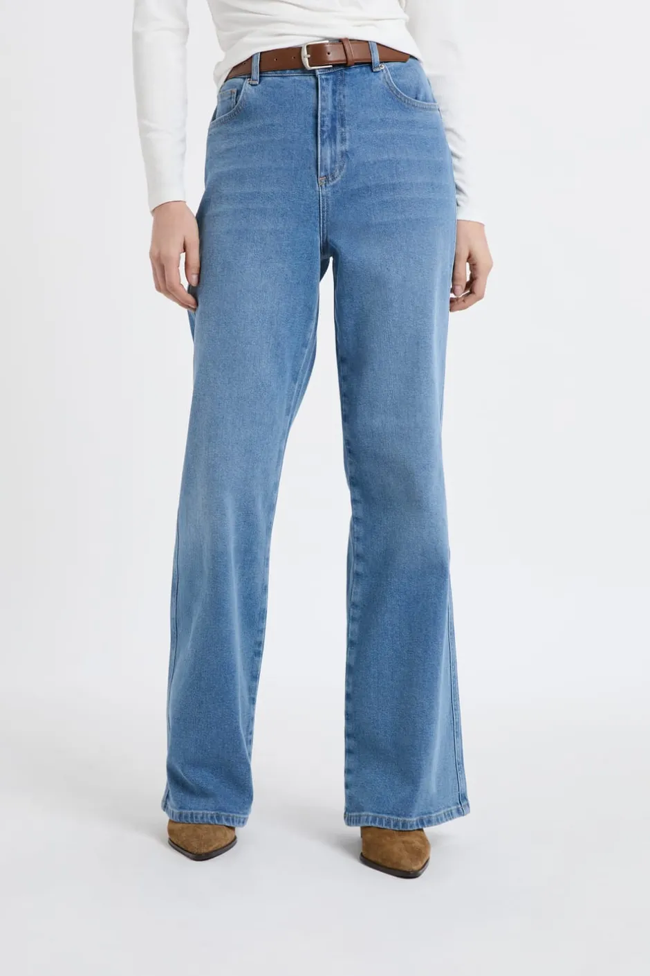 ETAM Corte Ancho|Jeans|Vaqueros rectos de algodón AZUL