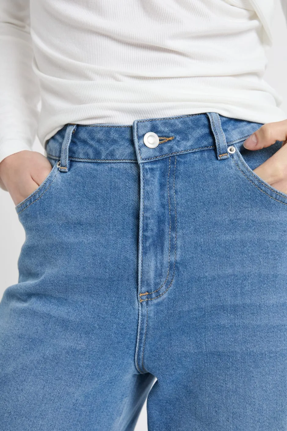 ETAM Corte Ancho|Jeans|Vaqueros rectos de algodón AZUL