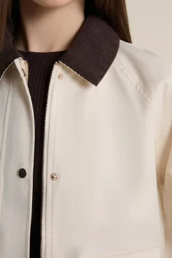 ETAM Chaquetas|Abrigos Cortos|Veste courte à col velours ECRU