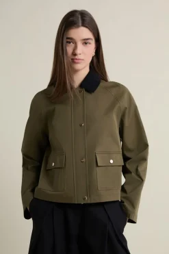 ETAM Chaquetas|Abrigos Cortos|Veste courte à col velours KAKI
