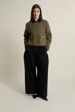 ETAM Chaquetas|Abrigos Cortos|Veste courte à col velours KAKI