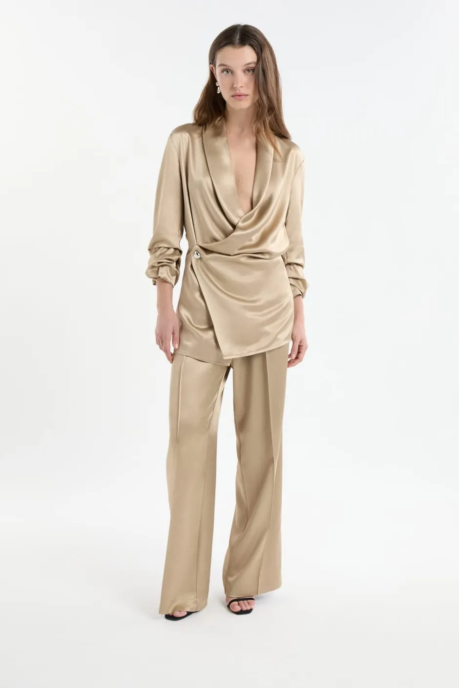 ETAM Chaquetas|Veste manches longues en crêpe SABLE