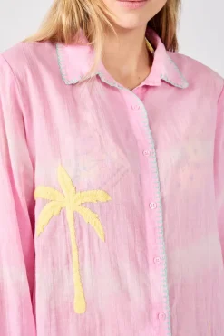 ETAM Túnicas Y Vestidos De Playa|Vestido camisero de algodón bordado ROSA