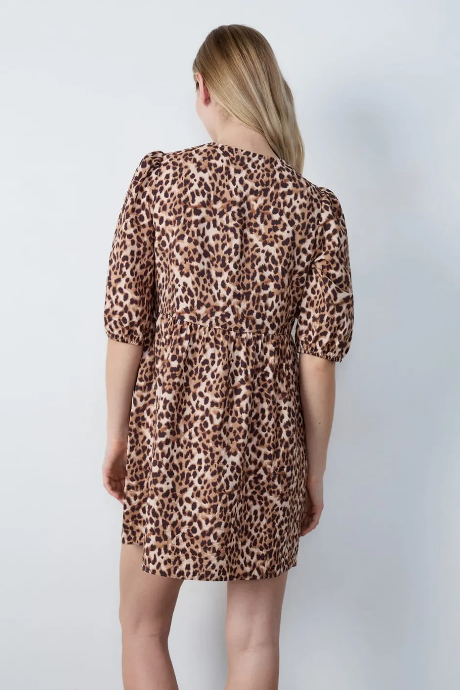 ETAM Vestidos Cortos|Vestidos Estilo Bohemio|Vestido con lazada y de leopardo ESTAMPADO