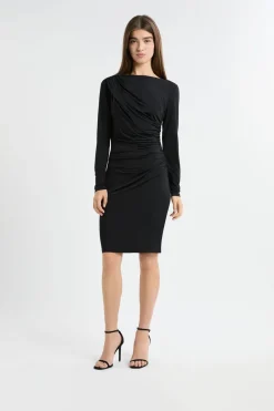 ETAM Vestidos Largos|Vestidos Lisos|Vestido corto ajustado NEGRO