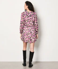 ETAM Vestidos Cortos|Vestidos Estilo Bohemio|Vestido corto camisero estampado MULTICOLOR