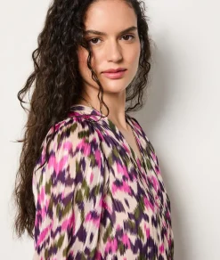 ETAM Vestidos Cortos|Vestidos Estilo Bohemio|Vestido corto camisero estampado MULTICOLOR
