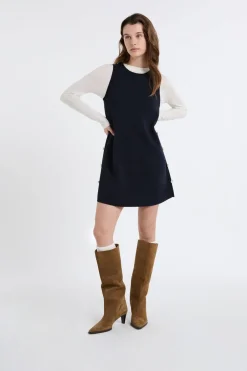 ETAM Vestidos Cortos|Vestidos Lisos|Vestido corto con botones dorados TINTA