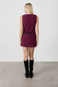 ETAM Vestidos Cortos|Vestidos Lisos|Vestido corto con cinturón CASSIS