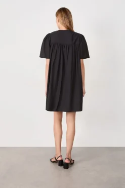 ETAM Vestidos Cortos|Vestidos Lisos|Vestido de manga corta NEGRO