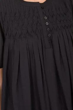 ETAM Vestidos Cortos|Vestidos Lisos|Vestido de manga corta NEGRO