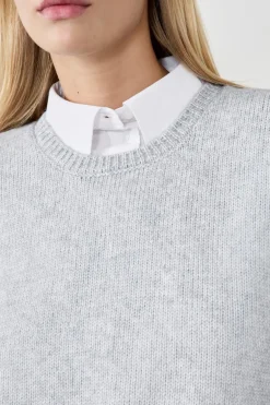 ETAM Vestidos Cortos|Vestidos Lisos|Vestido de punto sin mangas GRIS