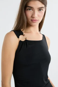 ETAM Vestidos Largos|Vestidos Lisos|Vestido largo ajustado NEGRO