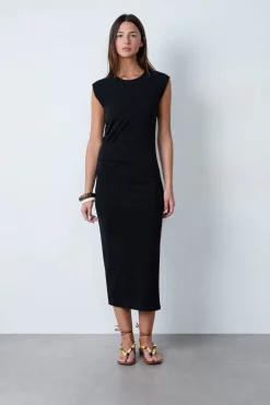 ETAM Vestidos Lisos|Vestidos|Vestido largo de algodón NEGRO