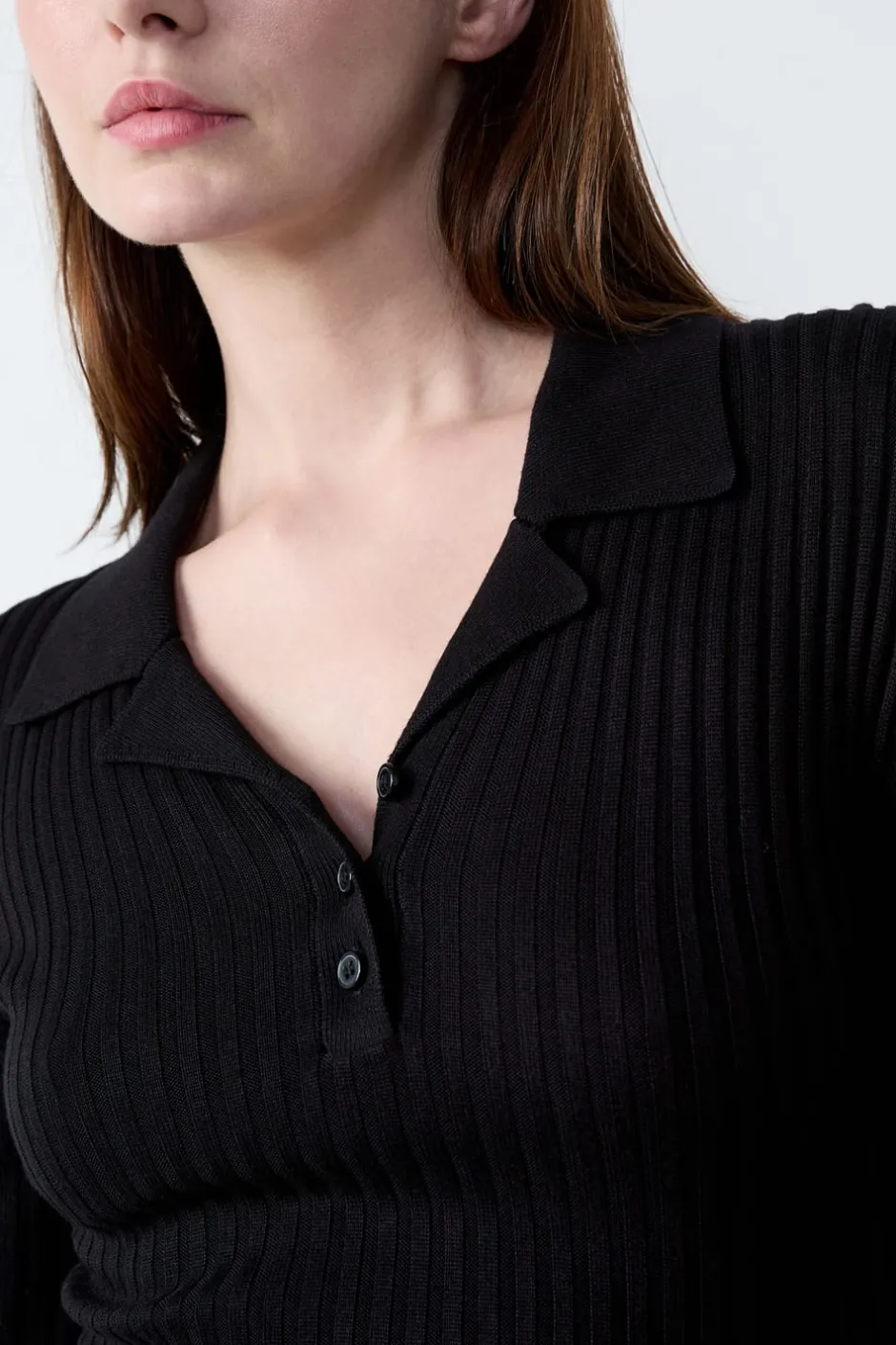 ETAM Vestidos Largos|Vestidos Lisos|Vestido largo de punto, manga corta NEGRO