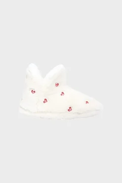 ETAM Zapatillas|Zapatillas botines de tejido ultrasuave con motivos de corazones CRUDO
