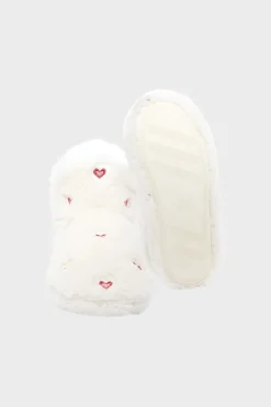 ETAM Zapatillas|Zapatillas botines de tejido ultrasuave con motivos de corazones CRUDO
