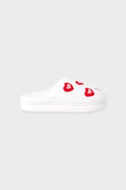 ETAM Zapatillas|Zapatillas con motivos de corazones de tejido ultrasuave ROJO