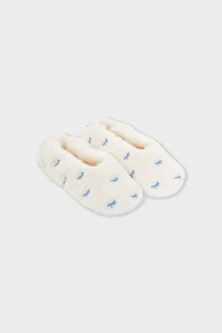 ETAM Accesorios|Zapatillas|Zapatillas con motivos de tejido ultrasuave BLANCO