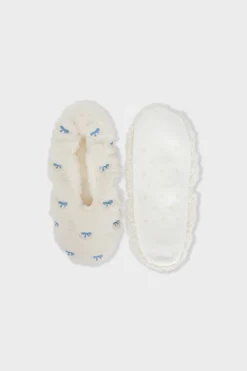 ETAM Accesorios|Zapatillas|Zapatillas con motivos de tejido ultrasuave BLANCO