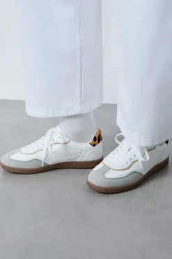 ETAM Zapatos|Zapatillas deportivas con estampado de leopardo BLANCO