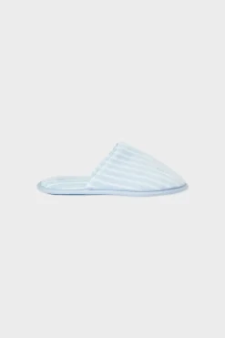 ETAM Zapatillas|Zapatillas destalonadas a rayas con algodón AZUL CIELO